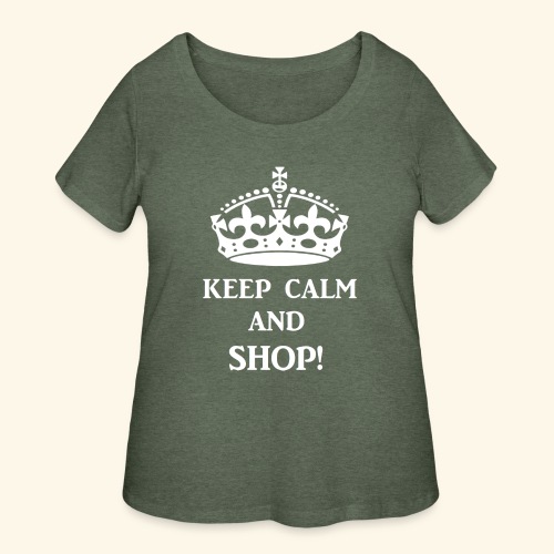 keep calm shop wht - Women's Curvy T-Shirt