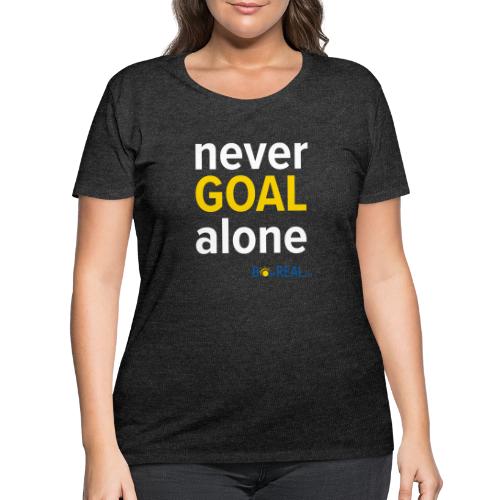 Never GOAL Alone - Black/Navy - Women's Curvy T-Shirt