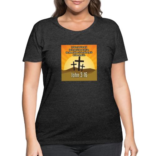 John 3:16 - the most widely quoted Bible verses? - Women's Curvy T-Shirt