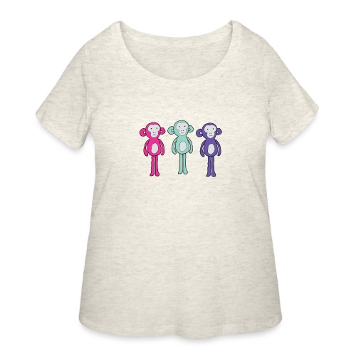 Three chill monkeys - Women's Curvy T-Shirt
