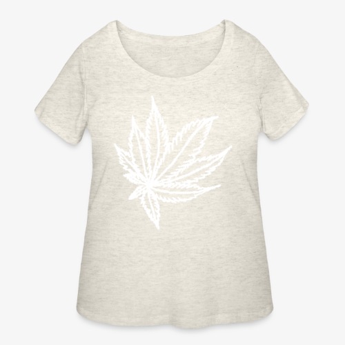 white leaf - Women's Curvy T-Shirt