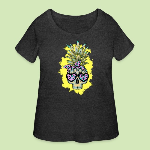 skull girl pineapple - Women's Curvy T-Shirt
