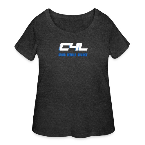 C4L + R3 White/Blue Logo T-shirt - Women's Curvy T-Shirt