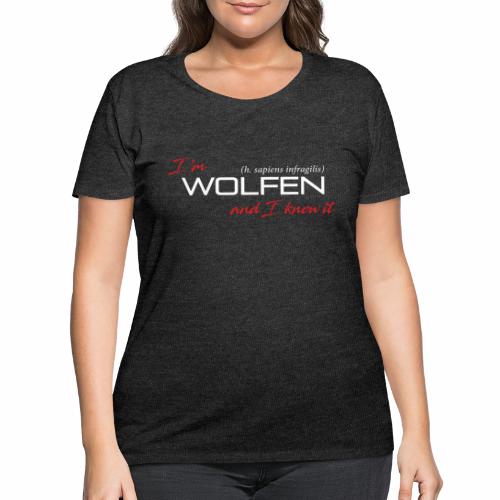 Front/Back: Wolfen Atitude on Dark - Adapt or Die - Women's Curvy T-Shirt