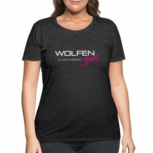 Front/Back: Wolfen Girl on Dark - Adapt or Die - Women's Curvy T-Shirt