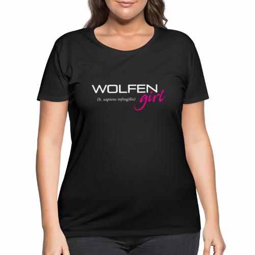 Front/Back: Wolfen Girl on Dark - Adapt or Die - Women's Curvy T-Shirt