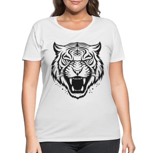 Wild Tiger Fashion, the fury of the feline tiger. - Women's Curvy T-Shirt