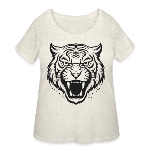 Wild Tiger Fashion, the fury of the feline tiger. - Women's Curvy T-Shirt