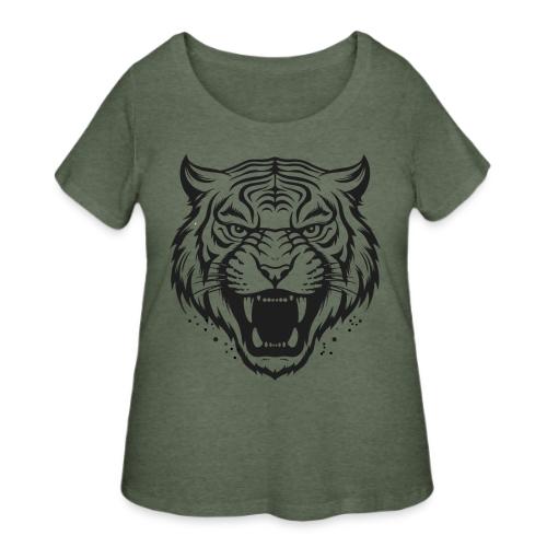Wild Tiger Fashion, the fury of the feline tiger. - Women's Curvy T-Shirt