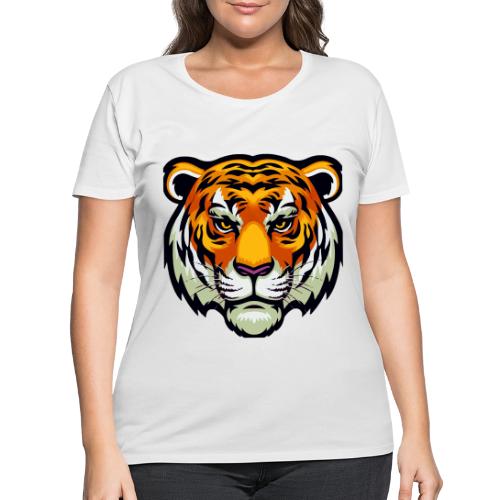 Tiger Fashion Feline Animal, Tiger Willing Success - Women's Curvy T-Shirt