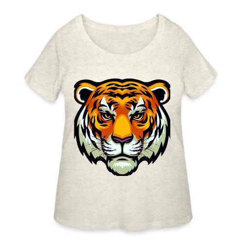 Tiger Fashion Feline Animal, Tiger Willing Success - Women's Curvy T-Shirt