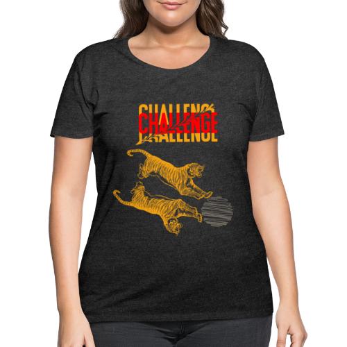 Double tiger fashion, jungle feline animals. - Women's Curvy T-Shirt