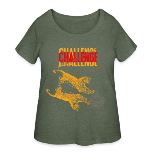 Double tiger fashion, jungle feline animals. - Women's Curvy T-Shirt