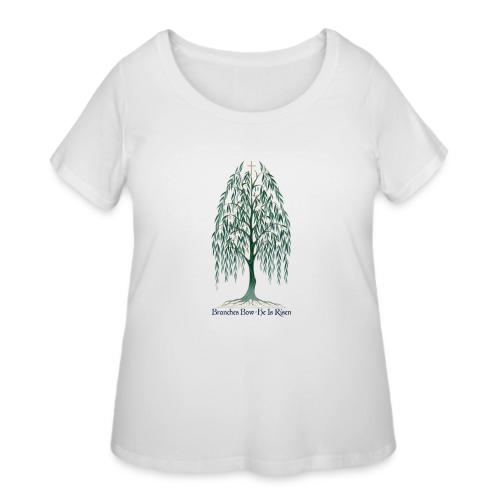 Easter Branches Bow Willow T Shirt, Easter Gift - Women's Curvy T-Shirt
