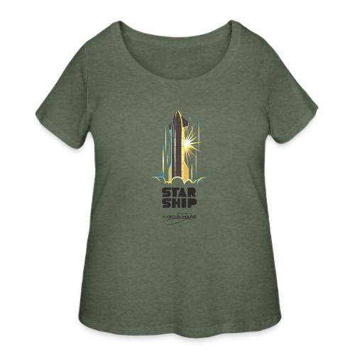 Star Ship Earth - Light - With Logo - Women's Curvy T-Shirt