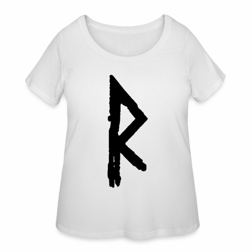 Elder Futhark Rune Raidho - Letter R - Women's Curvy T-Shirt