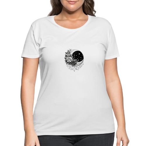 Crescent Moon Floral - Women's Curvy T-Shirt