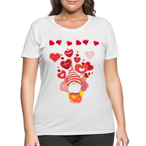 Design wrapped in love hearts, vibrating in love. - Women's Curvy T-Shirt