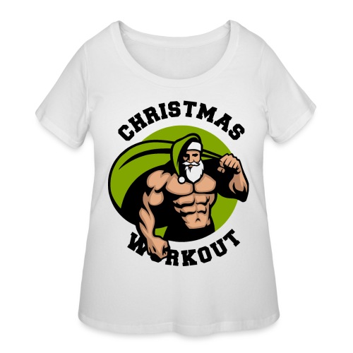 christmas bodybuilding santa fitness - Women's Curvy T-Shirt