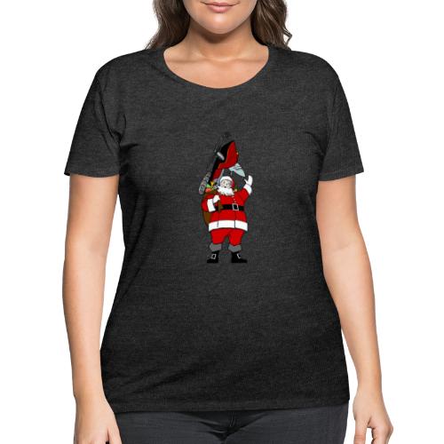 Snowmobile Present Santa - Women's Curvy T-Shirt