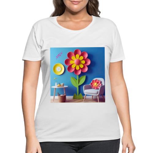 Flower design and harmony of environmental well-be - Women's Curvy T-Shirt