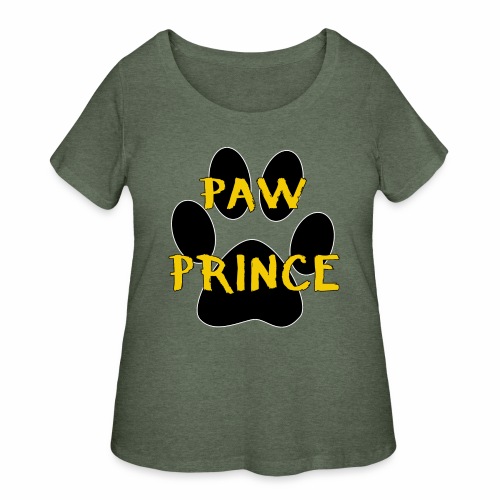 Paw Prince Funny Pet Footprint Animal Lover Pun - Women's Curvy T-Shirt