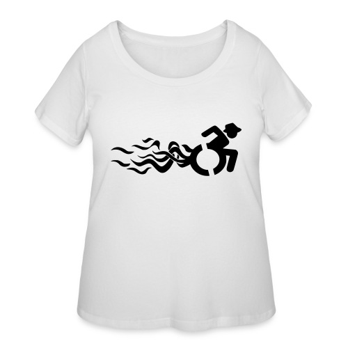 Wheelchair user with flames, disability - Women's Curvy T-Shirt