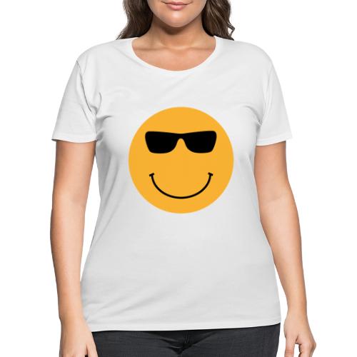 Orange Face with Sunglasses - Women's Curvy T-Shirt