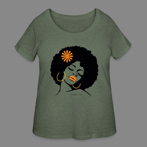 Afro Diva Orange Flower - Women's Curvy T-Shirt