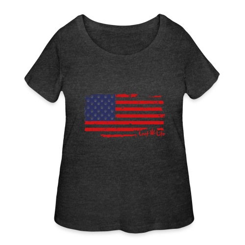 US Flag Leaf Life - Women's Curvy T-Shirt