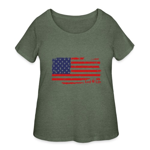 US Flag Leaf Life - Women's Curvy T-Shirt