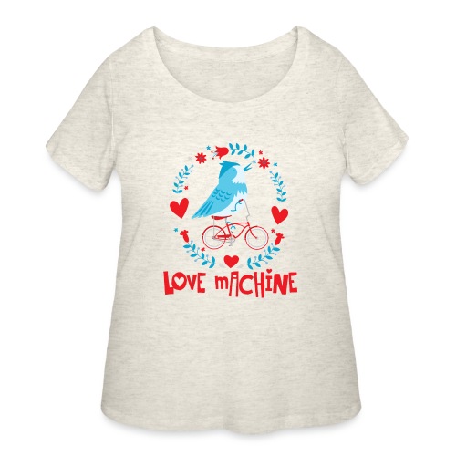 Cute Love Machine Bird - Women's Curvy T-Shirt