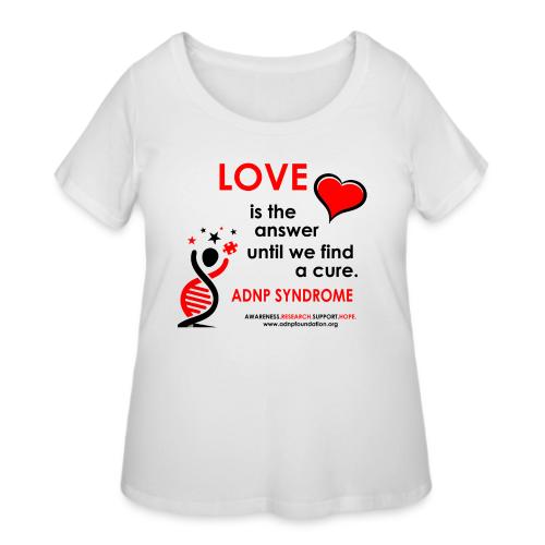 LOVE IS THE ANSWER Red and Black - Women's Curvy T-Shirt