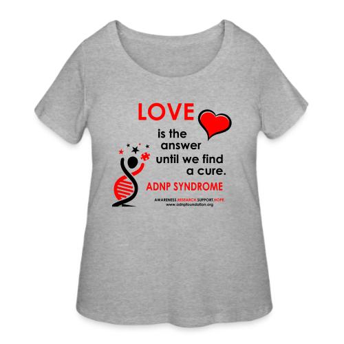 LOVE IS THE ANSWER Red and Black - Women's Curvy T-Shirt