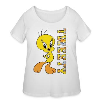 Looney Tunes Tweety Camouflage - Women's Curvy T-Shirt - white - Front - Giselle (180cm)