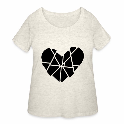 Heart Broken Shards Anti Valentine's Day - Women's Curvy T-Shirt
