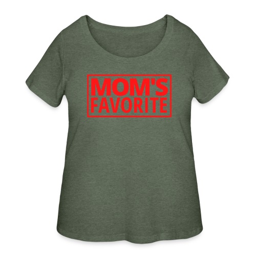 MOM'S FAVORITE (Red Square Logo) - Women's Curvy T-Shirt