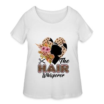 Hair Whisperer Hair Stylist - Women's Curvy T-Shirt - white - Front - Giselle (180cm)