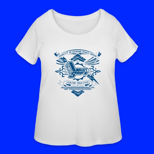 Vintage Leet Sauce Studios Crest Blue - Women's Curvy T-Shirt