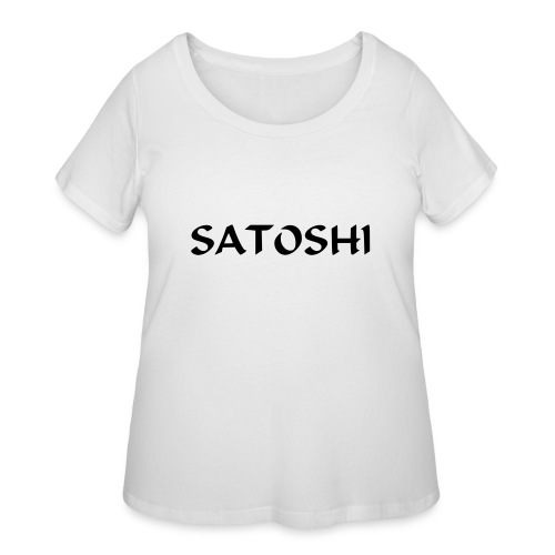 Satoshi only the name stroke btc founder nakamoto - Women's Curvy T-Shirt
