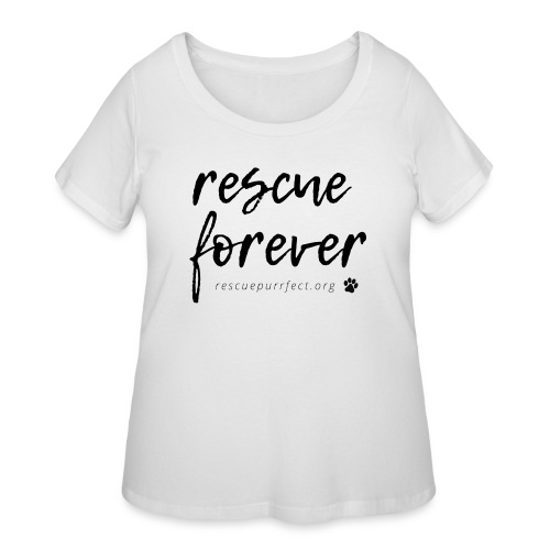 Rescue Forever Cursive Large - Women's Curvy T-Shirt