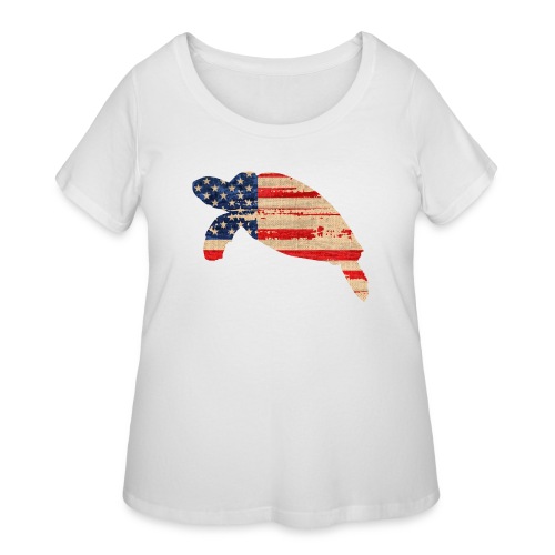 July 4th Turtle - Women's Curvy T-Shirt