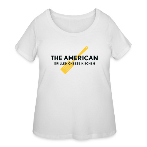 KIDS TAGCK - Yellow Spatula logo - White - Women's Curvy T-Shirt