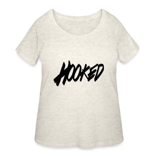 Hooked black logo - Women's Curvy T-Shirt