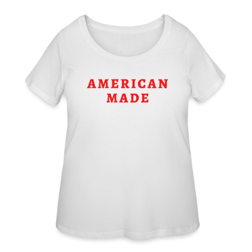 AMERICAN MADE (in red letters) - Women's Curvy T-Shirt