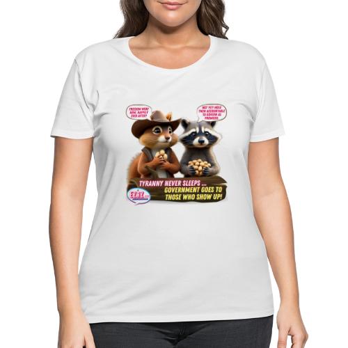 Freedom Squirrel and Raccoon - Women's Curvy T-Shirt