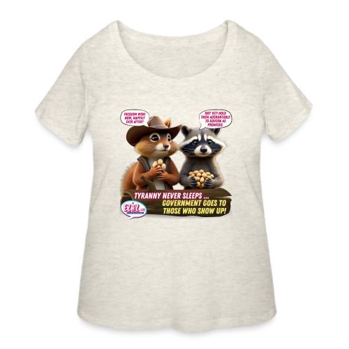 Freedom Squirrel and Raccoon - Women's Curvy T-Shirt