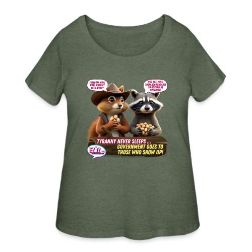 Freedom Squirrel and Raccoon - Women's Curvy T-Shirt