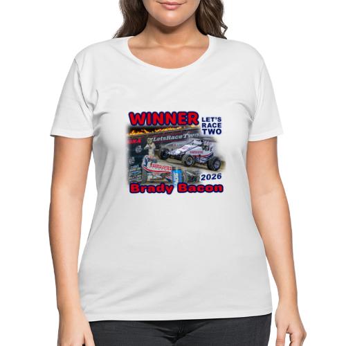 Brady Bacon #LetsRaceTwo Winner - Women's Curvy T-Shirt
