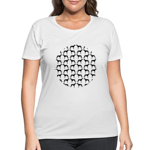 Greyhound Silhouettes subtly arranged in circle - Women's Curvy T-Shirt